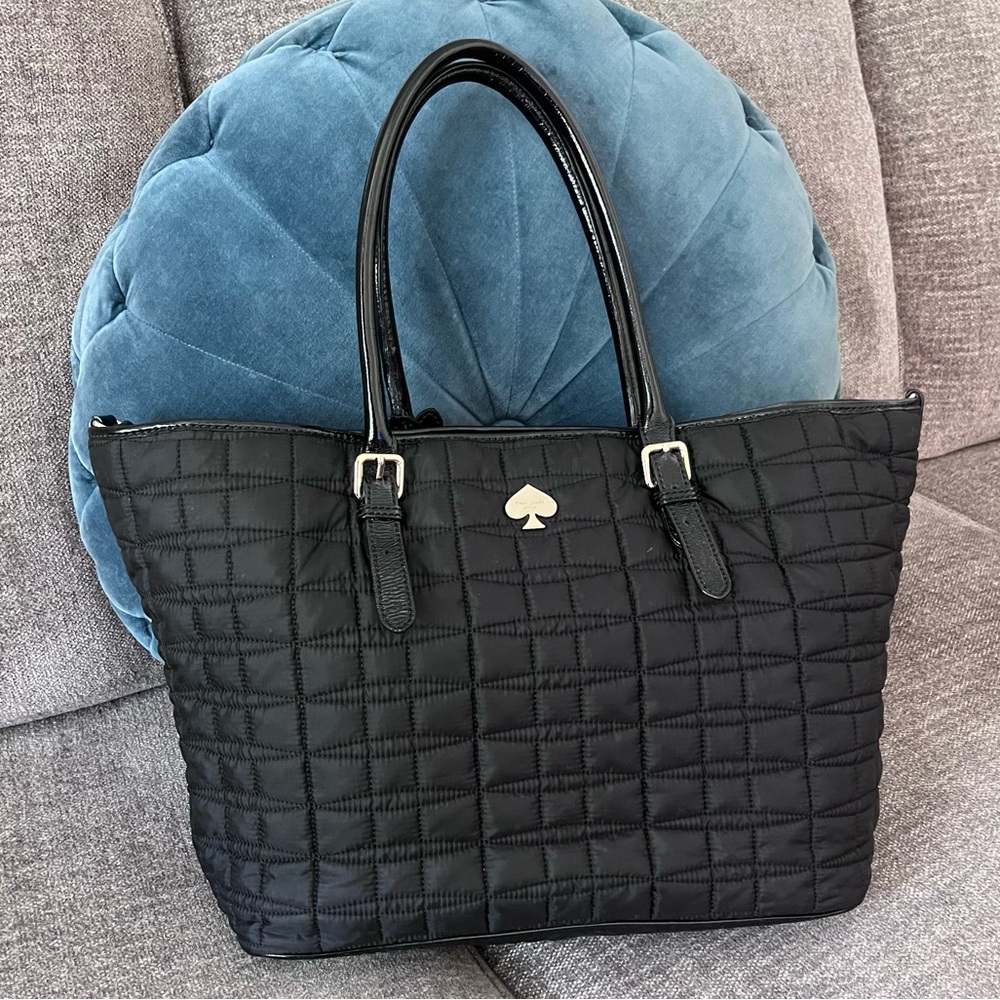 Kate Spade Large Black Quilted Tote/Diaper Bag